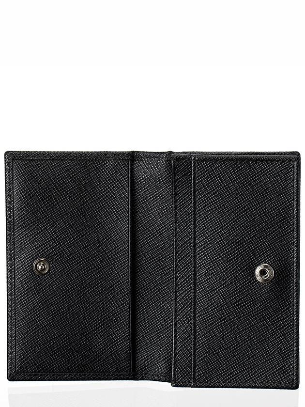 Men's Logo Saffiano Font Logo Business Card Card Wallet Black 2MC122 - PRADA - BALAAN 4