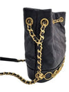 Women's KLEINE Small Leather Bucket Bag Black Gold AS4647 B13658 94305 - CHANEL - BALAAN 3