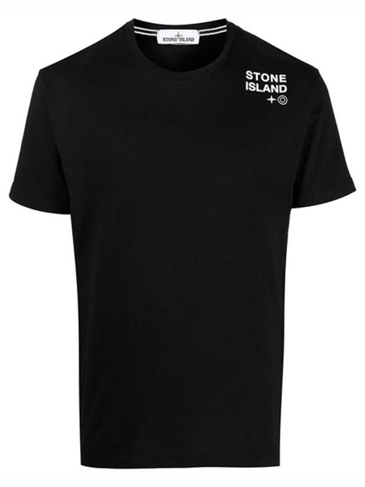 Shoulder Logo Round Short Sleeve T-Shirt Black - STONE ISLAND - BALAAN 2