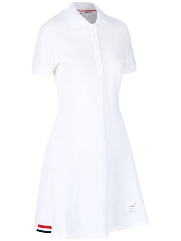 Women's Logo Patch Tennis Flare Short Dress White - THOM BROWNE - BALAAN 3