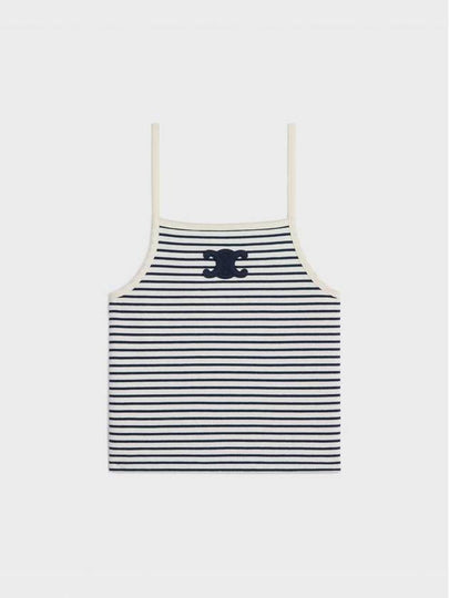 Triomphe Striped Sleeveless Off White Navy - CELINE - BALAAN 2