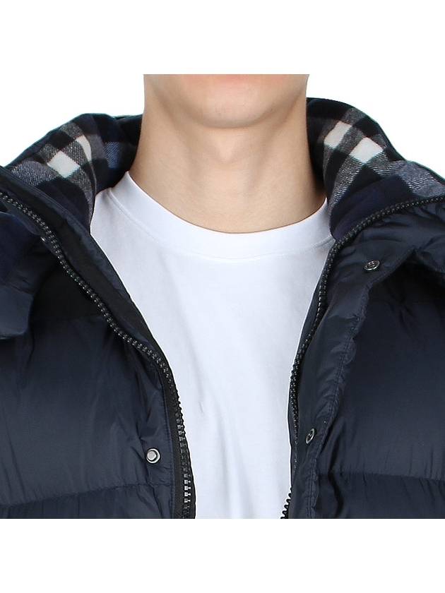 Detachable Sleeve Hooded Short Padding Navy - BURBERRY - BALAAN 7