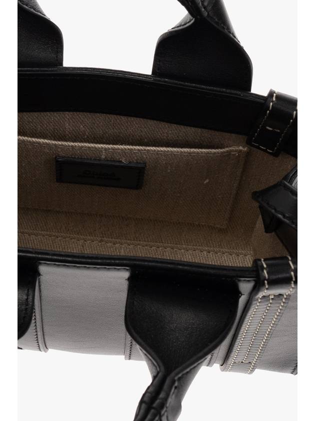 Woody Leather Mini Tote Bag Black - CHLOE - BALAAN 6