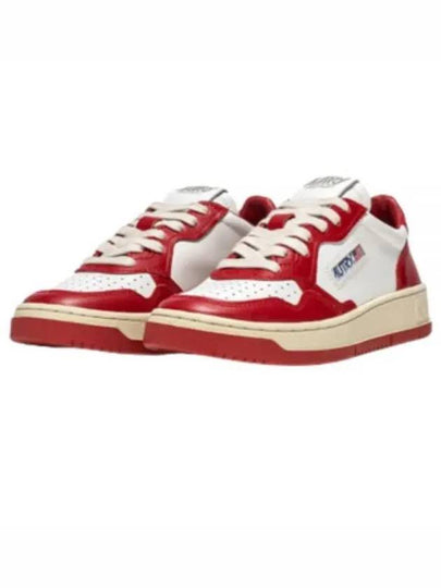 Men's Medalist Low Leather Sneakers White Red - AUTRY - BALAAN 2