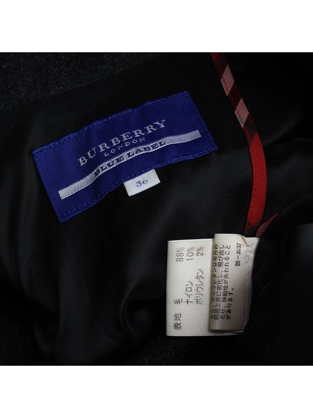 Blue Label Charcoal Gray Wool Blend Short Jacket 44 - BURBERRY - BALAAN 3