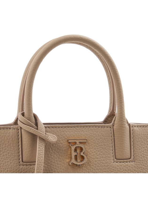 Mini Frances Leather Tote Bag Beige - BURBERRY - BALAAN 8