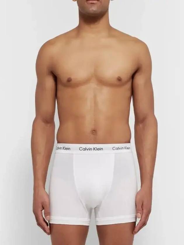 Underwear Three Pack Stitched Cotton Briefs Drawn White - CALVIN KLEIN - BALAAN 3