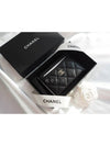 Classic Card Holder Grained Calfskin Silver Black - CHANEL - BALAAN 7