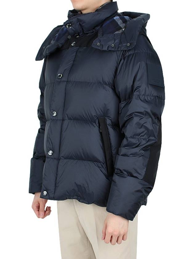 Detachable Sleeve Hooded Short Padding Navy - BURBERRY - BALAAN 5