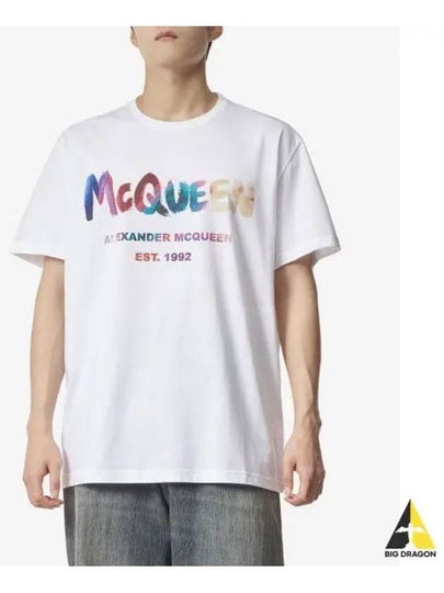 Graffiti Logo Short Sleeve T-Shirt White - ALEXANDER MCQUEEN - BALAAN 2