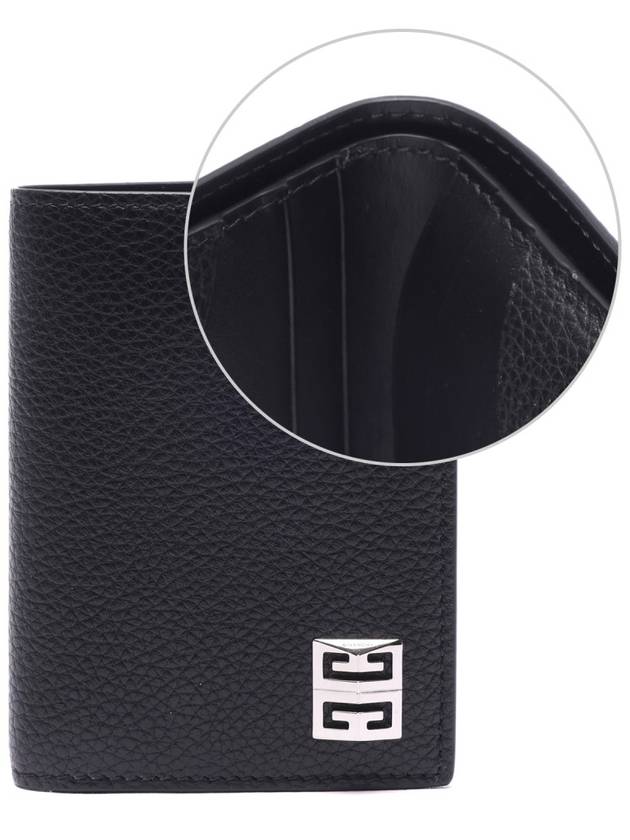 Metal Logo Grain Half Wallet Black - GIVENCHY - BALAAN 3