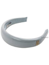 Logo Patent Leather Headband Pearl Grey - MIU MIU - BALAAN 11