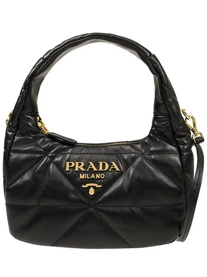 Nappa Leather Mini Bag with Topstitching Black - PRADA - BALAAN 2