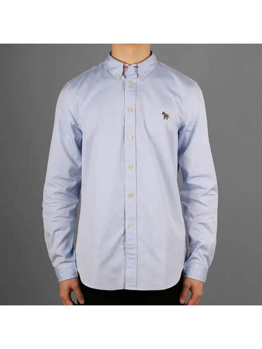 Men's Logo Patch Long Sleeve Shirt Light Blue - PAUL SMITH - BALAAN 2