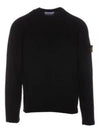 Crew Neck Wool Knit Top Black - STONE ISLAND - BALAAN 2