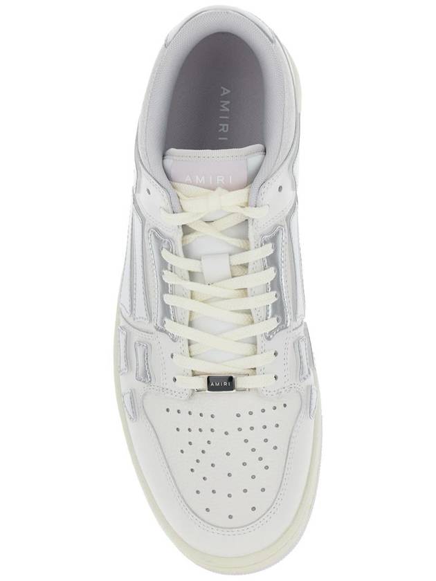 'Skel Top Low' White Sneakers With Skeleton Patch In Leather Man - AMIRI - BALAAN 4