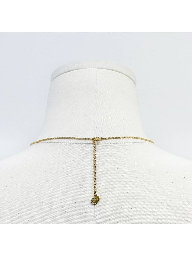 Gold White Cubic Detail Necklace 4VDIA37501 - DIOR - BALAAN 8