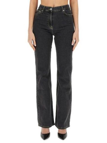 Denim Straight Pants 03263238 1555 BLACK - MOSCHINO - BALAAN 1