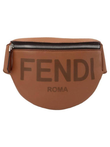 Debossed Logo Small Belt Bag Brown - FENDI - BALAAN 1