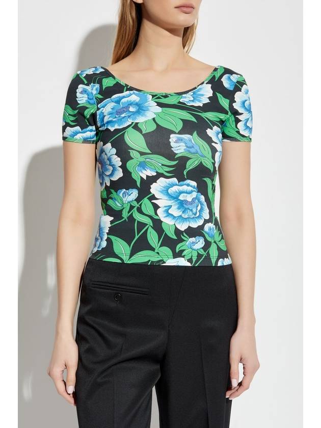 Kenzo Top With Floral Motif, Women's, Multicolour - KENZO - BALAAN 3