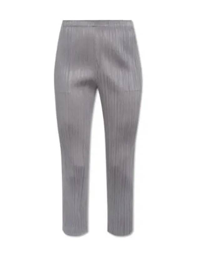 Pleats Basic Cropped Pants Grey - ISSEY MIYAKE - BALAAN 2