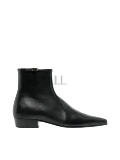 Romeo Calf Leather Ankle Boots Black - SAINT LAURENT - BALAAN 2