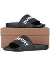 Logo Slippers Black - BURBERRY - BALAAN 10