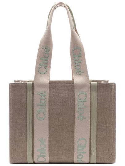 Woody Medium Tote Bag Light Eucalyptus Beige - CHLOE - BALAAN 2