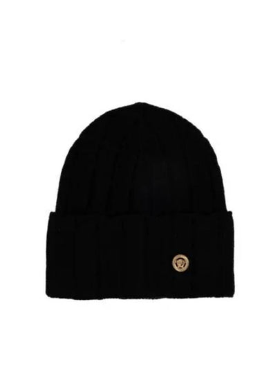 Medusa Chunky Rib Knit Beanie Black - VERSACE - BALAAN 2