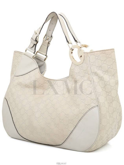 Seema GG logo shoulder tote bag 203504 white gold - GUCCI - BALAAN 2