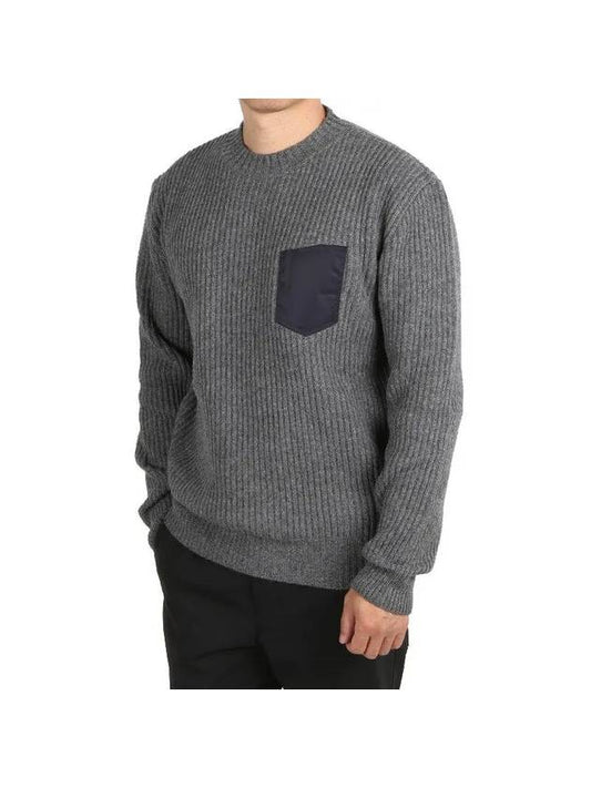 Men's Back Stitch Alpaca Knit Top Grey - MAISON MARGIELA - BALAAN 1