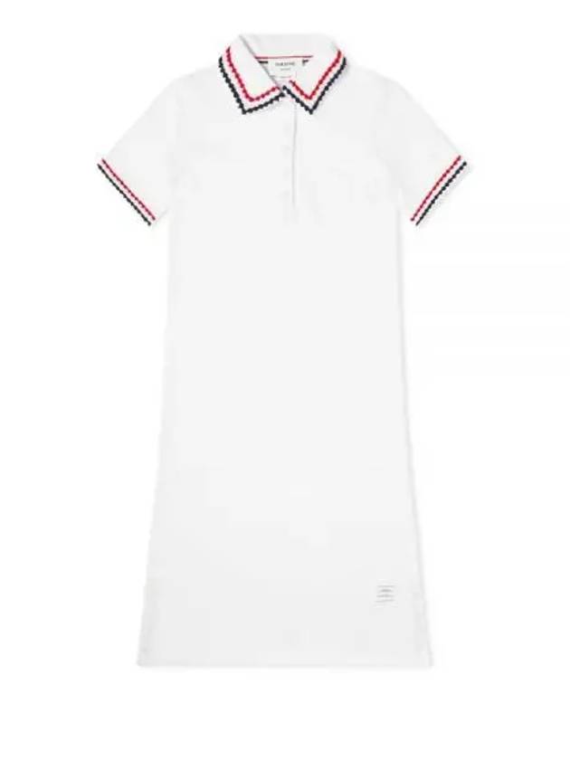 RWB Trimmed Polo Cotton Midi Dress White - THOM BROWNE - BALAAN 2