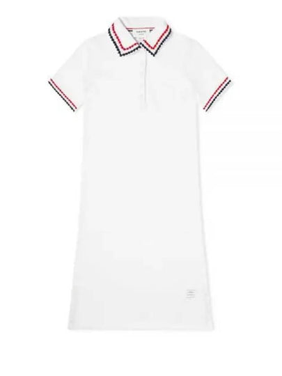 RWB Trimmed Polo Cotton Midi Dress White - THOM BROWNE - BALAAN 2