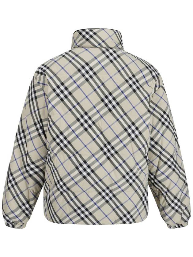 Check Reversible Down Zip-Up Jacket Lichen - BURBERRY - BALAAN 8