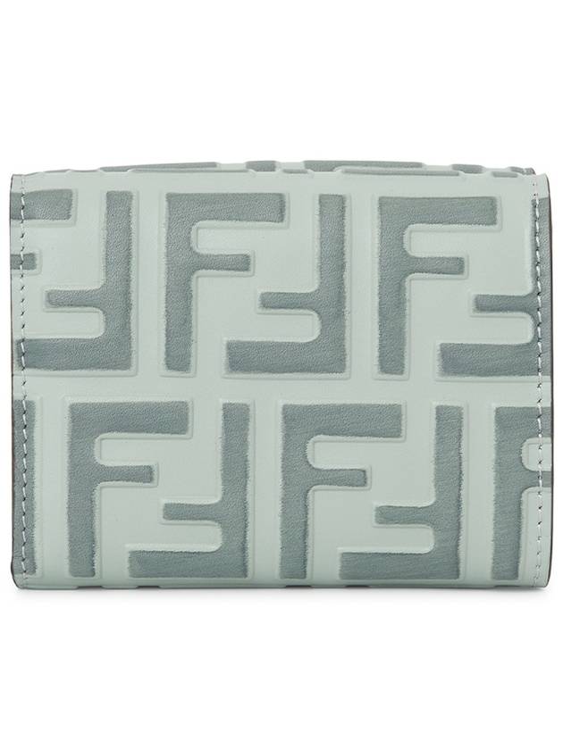 FF Diamonds Leather Half Wallet Light Blue - FENDI - BALAAN 3