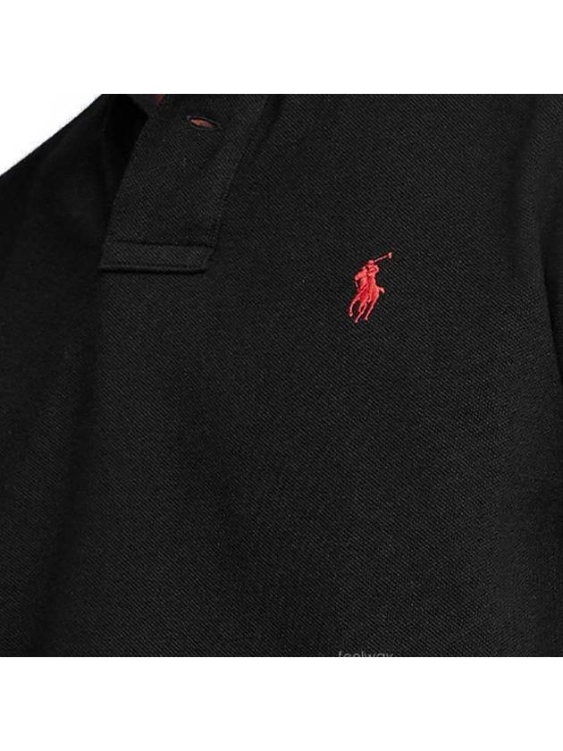 Men's Pony Slim Fit Short Sleeve Polo Shirt Black - POLO RALPH LAUREN - BALAAN 5