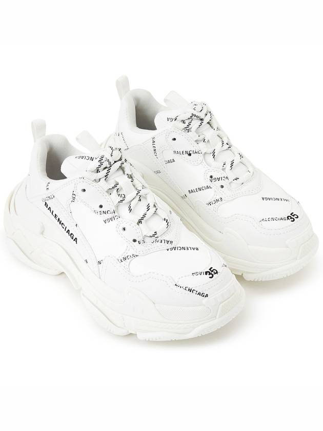 Triple S All-Over Logo Low Top Sneakers White - BALENCIAGA - BALAAN 4