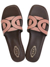 Women's Chain Flat Slippers Pink - TOD'S - BALAAN 3