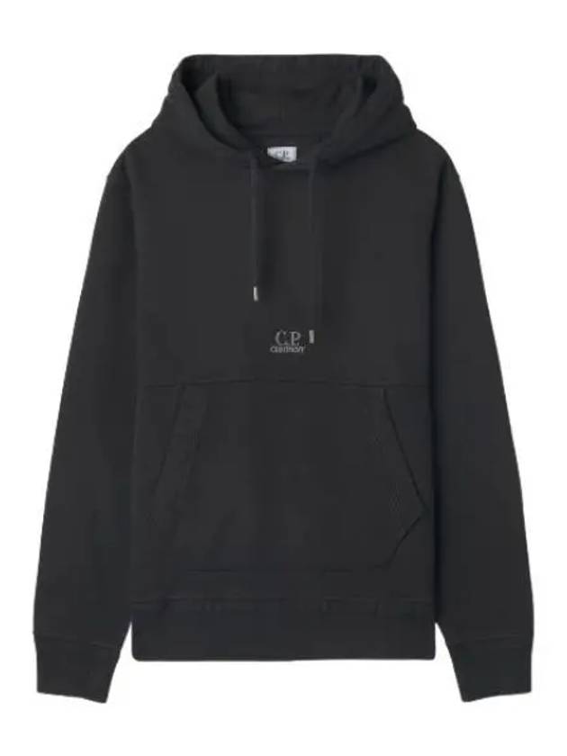Cotton Fleece Logo Hooded Black Sweatshirt Hoodie - CP COMPANY - BALAAN 1