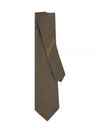 Embroidered Gancini Silk Tie Brown - SALVATORE FERRAGAMO - BALAAN 2