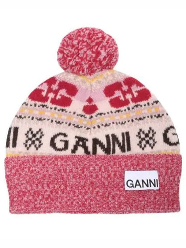 graphic wool beanie - GANNI - BALAAN 1