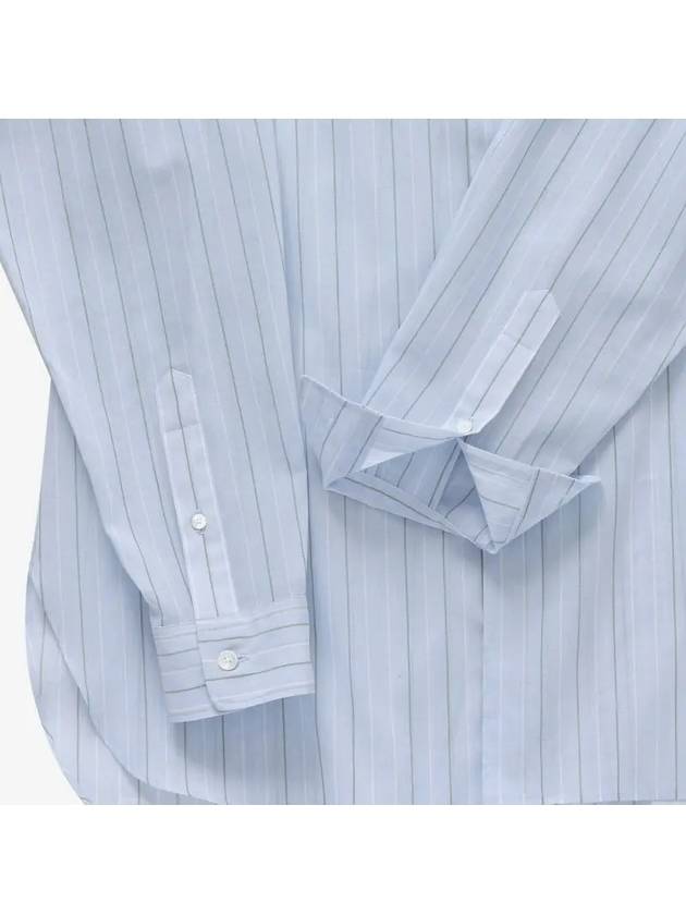 A24SS01OS LIGHT BLUE STRIPE Hard Twist Pins Organza Striped Men's Shirt - AURALEE - BALAAN 3