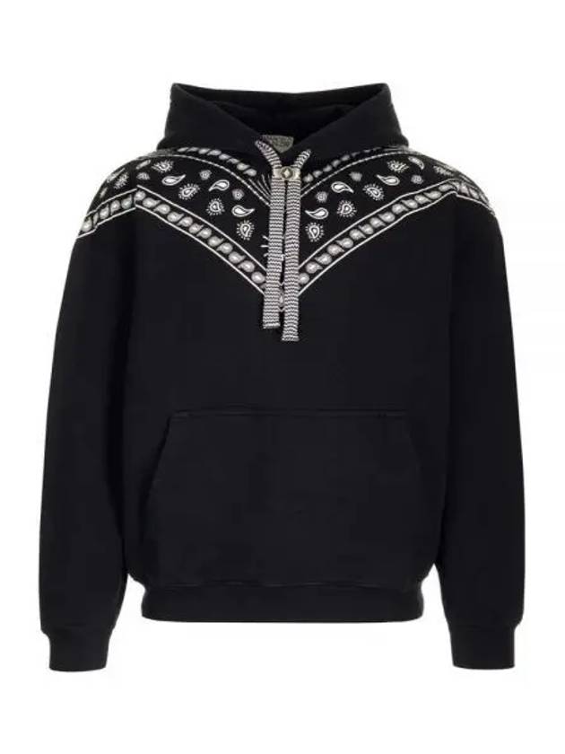 Bandana Confront Cotton Hoodie Black - MARCELO BURLON - BALAAN 1