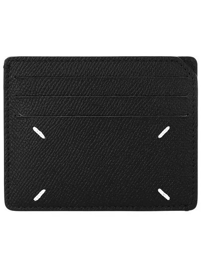 Stitched Leather Card Wallet Black - MAISON MARGIELA - BALAAN 2