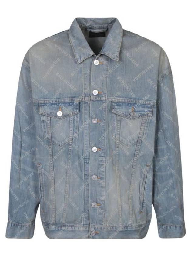 Logo Print Denim Jacket Blue - BALENCIAGA - BALAAN 1