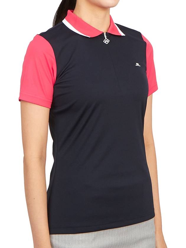 Women's Antonia Short Sleeve Polo Shirt Navy - J.LINDEBERG - BALAAN 4