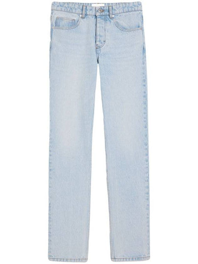 Classic Fit Cotton Denim Straight Jeans Light Blue - AMI - BALAAN 2