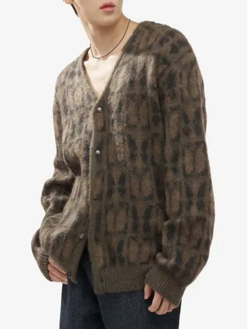 Refurbished Papillon Pattern Mohair Cardigan Olive NS279OLIVE - NEEDLES - BALAAN 1