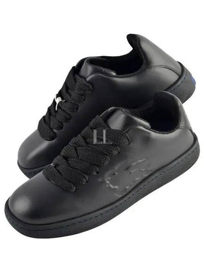 EKD Embossed Logo Leather Low-Top Sneakers Black - BURBERRY - BALAAN 2