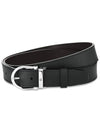 Horseshoe Stainless Steel Buckle Belt Black - MONTBLANC - BALAAN 2